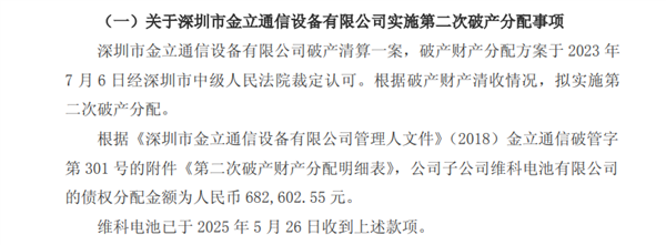 金立手機破產(chǎn)仍在還帳！還了電池供應(yīng)商68萬元