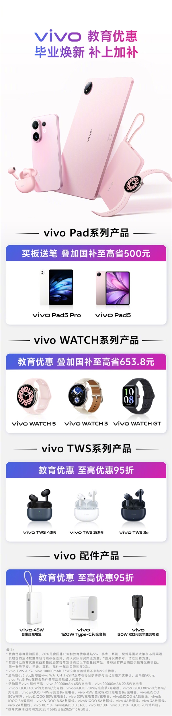 vivo教育優(yōu)惠來了:買平板送手寫筆 疊加國補高省500元