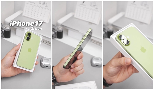 iPhone 17綠色機模開箱：清新配色 一眼種草